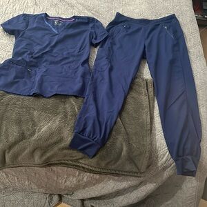 Women's Navy Scrub Set